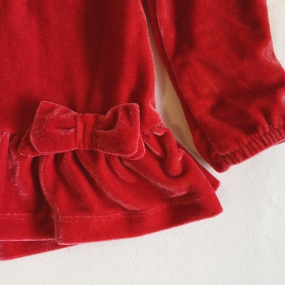 child of mine by carter's velvet peplum top with bow 6-9 months baby girl - Picture 2 of 7